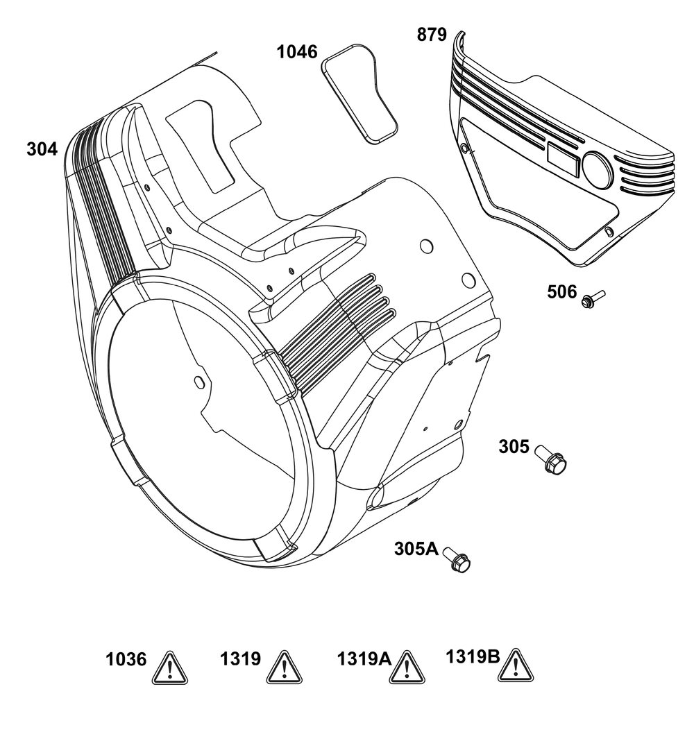 Blower Housing Group Diagram and Parts List for 356447-0613-B5 200000 - 399999 Briggs and Stratton Engine
